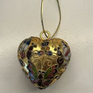 Cloisonné Butterfly Heart Ornament